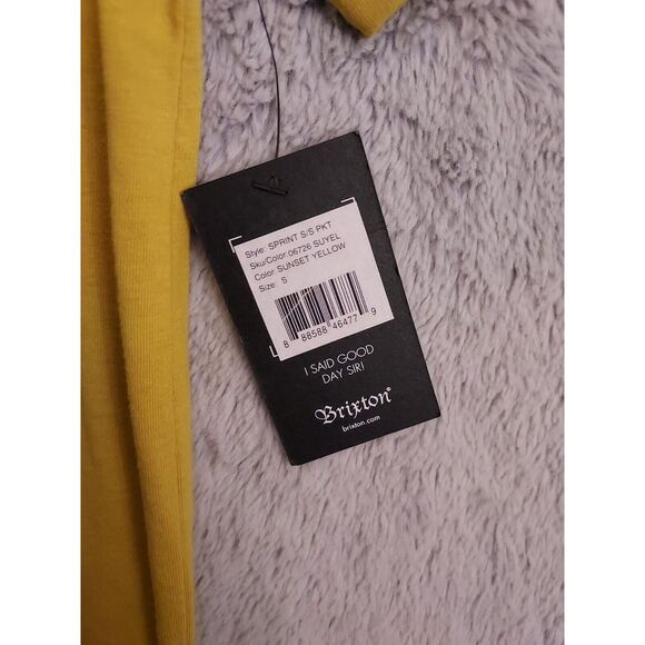 NEW Brixton Shirt Mens Small Graphic Spellout Logo Sunset Yellow Pacsun Sprint S - Picture 7 of 11
